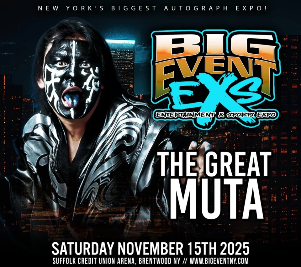 Foto firmada por Great Muta 11X14 certificado de autenticidad JSA nueva lucha libre profesional de Japón WCW automática metálica Foto 3 de 3