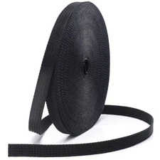 CooBigo Nylon Webbing 3/8 Inch Heavy Duty Black Nylon Webbing Straps 3/8" Wide,