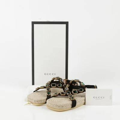 Gucci Sandales en gros-grain noir avec cristal 573024 40 43855765 [U] - Photo 1/4
