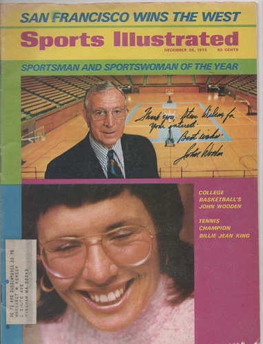 John Wooden Autographed 12/25/72 Sports Illustrated UCLA HOF