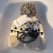 Women's Warm Fashion Beanie with Paparazzi Necklace and earrings Set