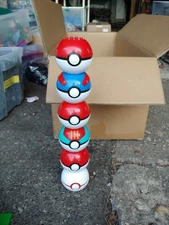 Mega Construx Empty Pokemon Pokeball Ball Lot Of 6