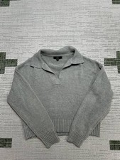 Lulus Sweater Womens Small Gray Cotton Blend Knit Pullover 