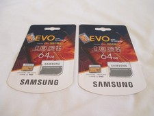 Image of TWO x Samsung EVO 64GB Class 10 UHS MicroSDXC Memory Cards - MB-MP64HA/EU