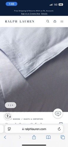 NWT RALPH LAUREN ORGANIC REVERSIBLE STRIPE OXFORD BLUE KING DUVET COVER - Picture 3 of 4