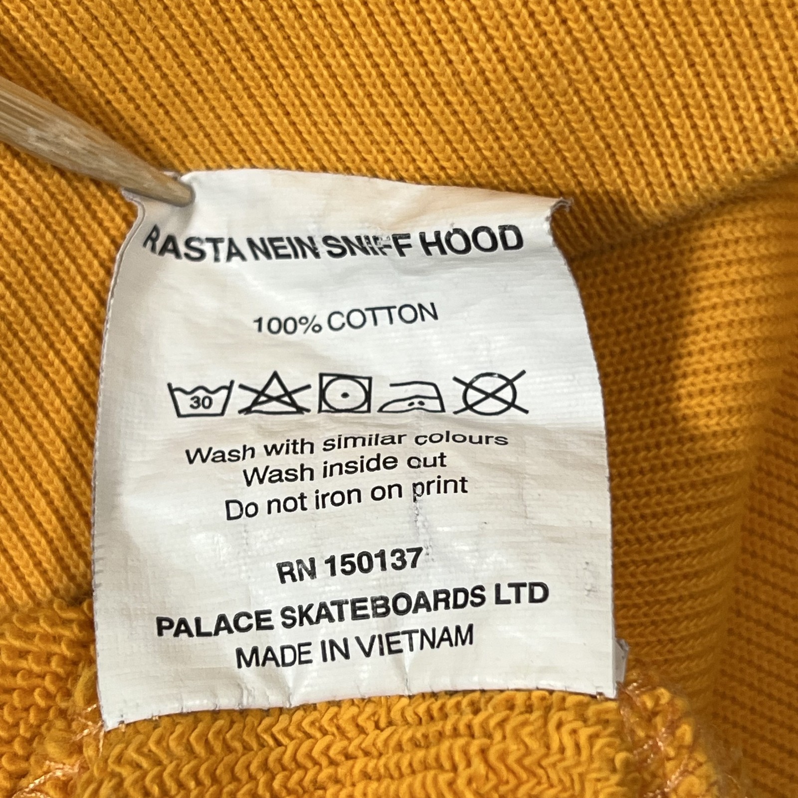 Palace Skateboards IRIE Rasta Nein Sniff Hood Hoodie Yellow Mens Size S Pullover thumbnail 12