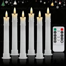 6 Pcs LED Window Candles with Remote Timer Dimmer Candlesticks with Holders Xmas