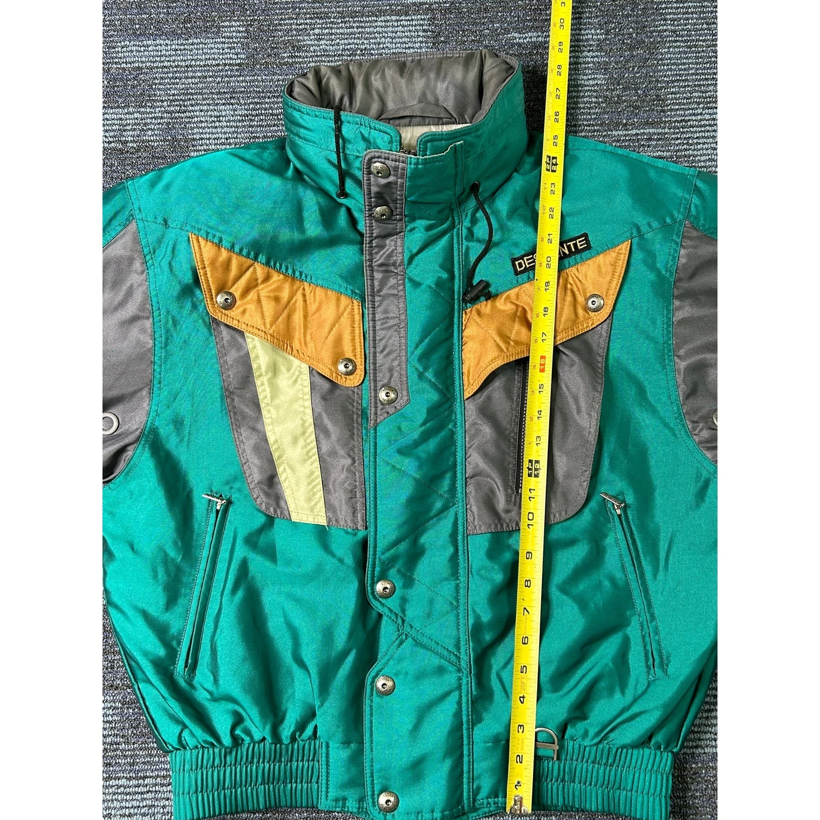 Vintage Descente 2 Piece Ski Suit Mens Jacket M Pants 30 Teal Colorblock 80s 90s image 13