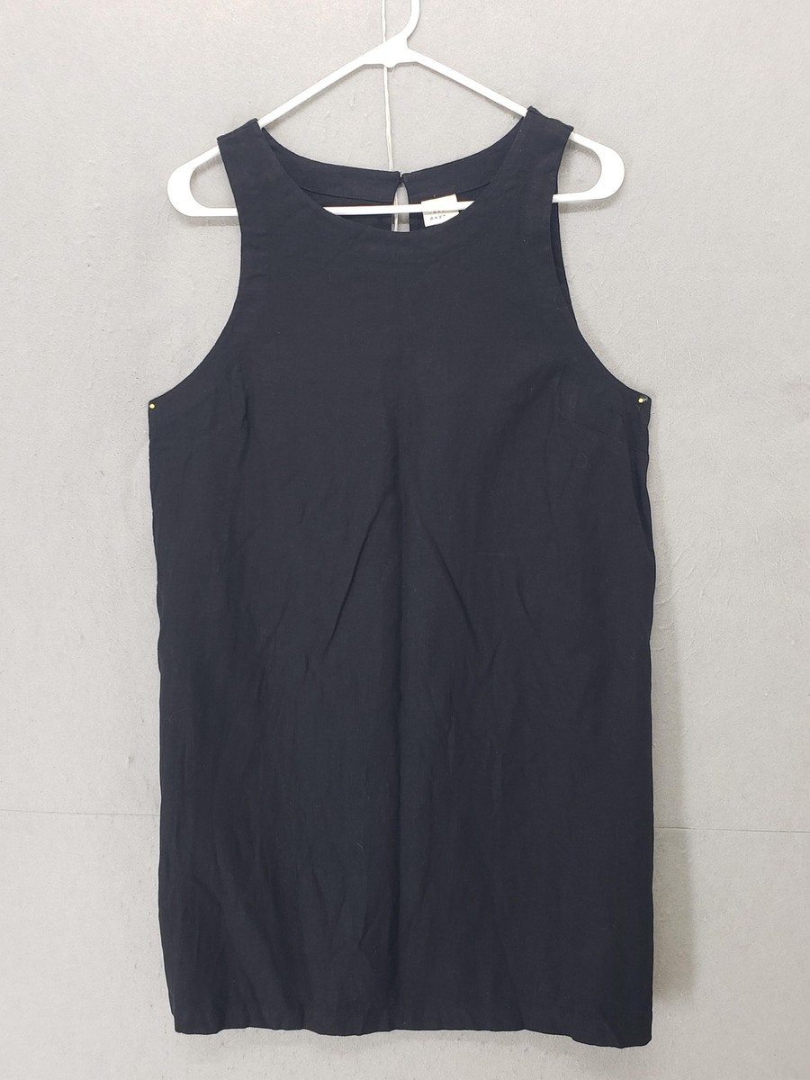 A New Day Dress Womens Large Black Sleeveless Linen Blend Shift Casual Tank  | eBay