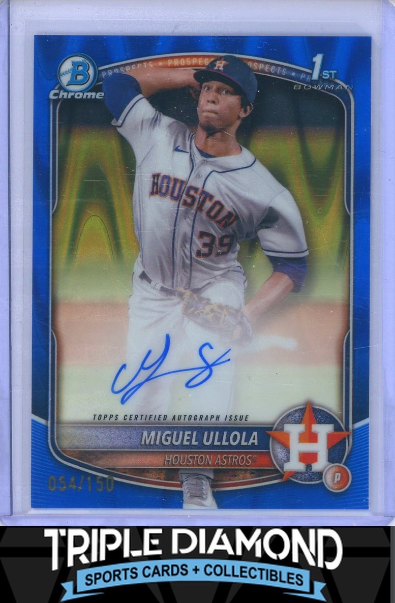 2025 Bowman Chrome 1st Miguel Ullola Prospect Auto Blue Raywave #054/150 U831