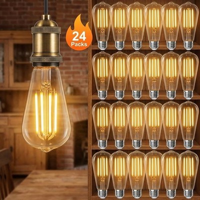 ST58 LED Edison Bulb Dimmable Vintage Filament Bulb E26 2700K Warm White