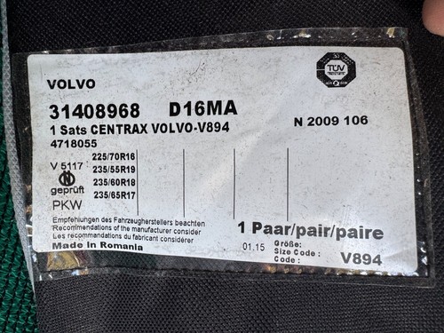Genuine Volvo Centrax Tire Snow Chains fits Volvo V90 XC40 XC60 XC90 - 31408968 - Picture 2 of 19