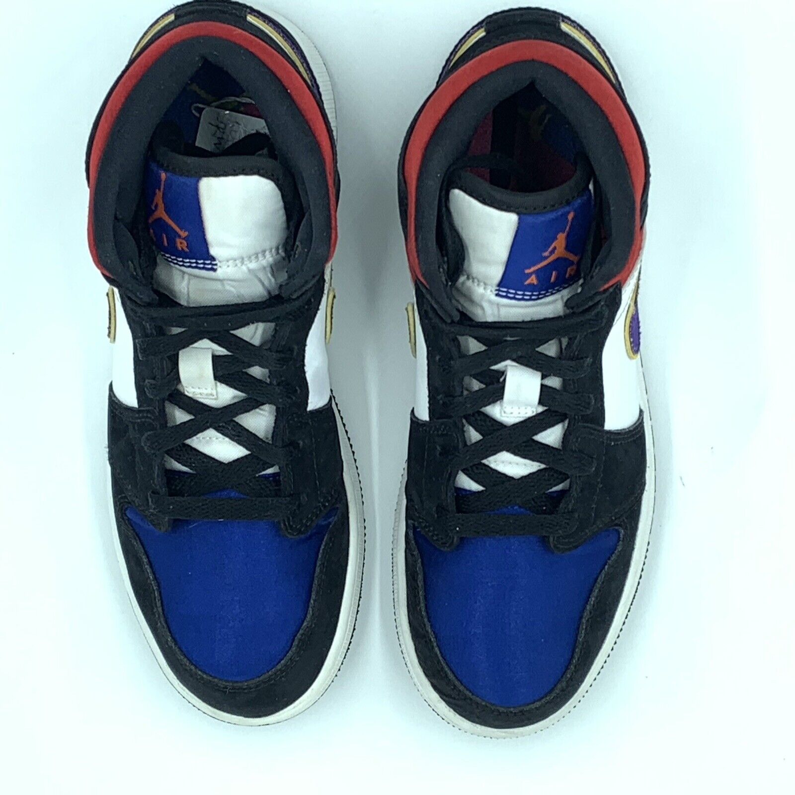 Nike Air Jordan 1 Mid Lakers Top 3 Satin Purple Swish 6y Women Sz ...