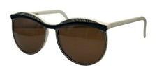 Vintage Talento Clarissa Brown Cream Oval Sunglasses Italy W/ NEW LENSES