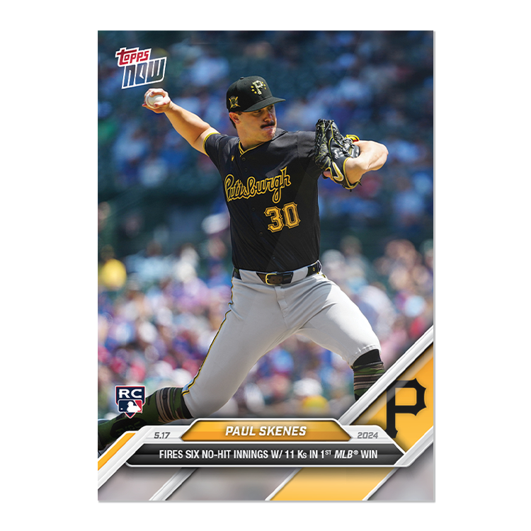 11-year-old sells rare paul skenes baseball card for $1.11 million Paul Skenes - 2024 MLB TOPPS NOW Card 201 - 1st WIN RC