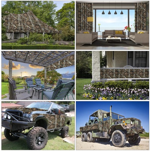 Camouflage Net Blinds Mesh for Camping Military Hunting Shooting Sunscreen Nets - Picture 7 of 7