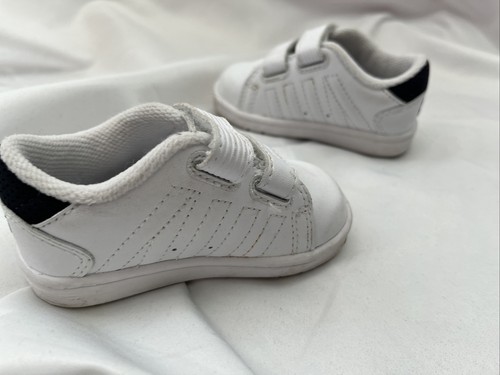 K-Swiss Infant Boys White Leather Trainers Size 3.5 UK - Picture 6 of 12