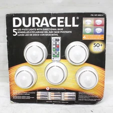 Duracell 5 LED Puck Lights Directional Base Wireless Remote Control