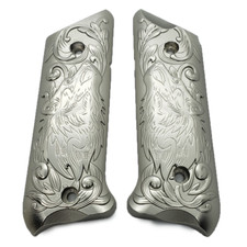 Custom Ruger Mark IV MK IV  Mark 4 Metal Grips Nickel Plated Wolf