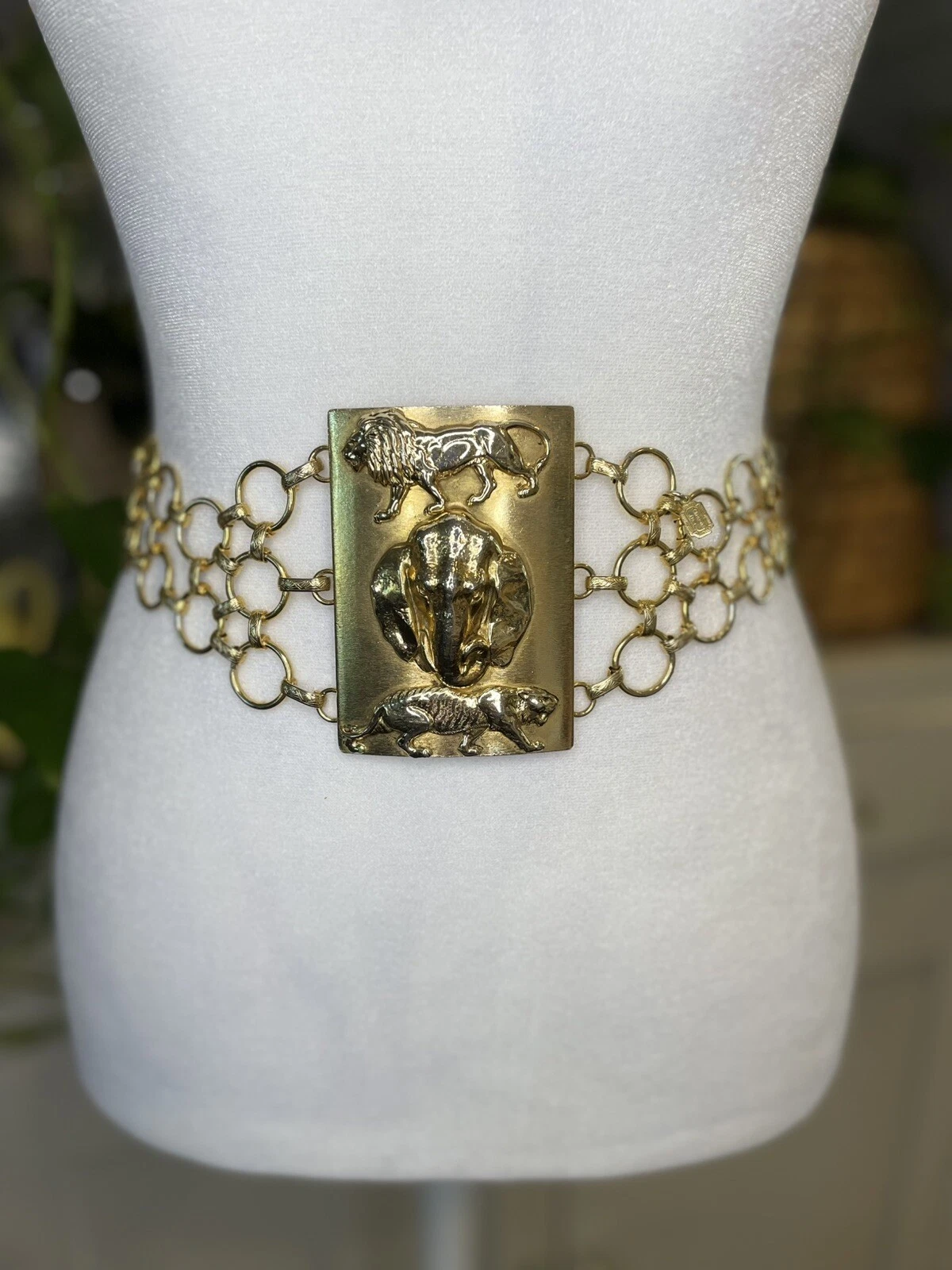 Ceinture chaîne Christian Dior vintage jungle safari années 70 26 en authentification lire