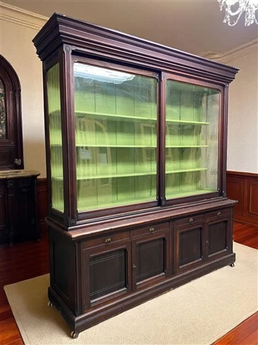 General Store Display Cabinet, Vintage China Hutch, Bookcase, Pharmacy Cabinet C