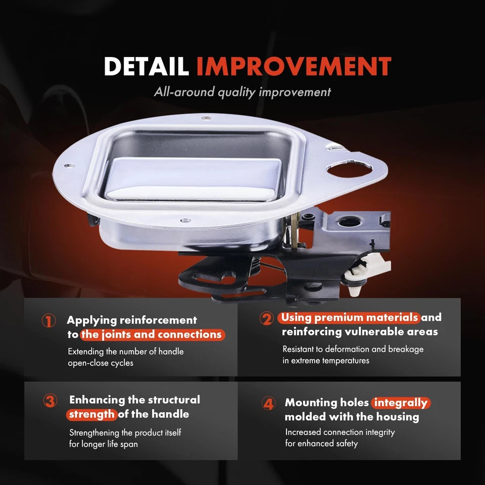 Manija de puerta exterior de metal cromado para conductor delantero para Peterbilt 357 362 377 378 379 Foto 4 de 4