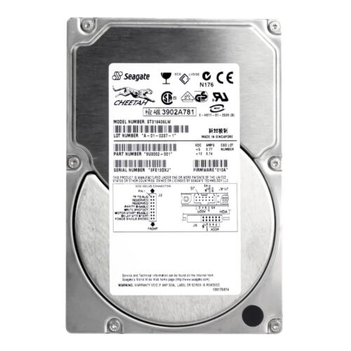Disque Dur Seagate ST318406LW 18GB 10000U/Min 4MB Cachette ULTRA-160 SCSI 3.5 " - Picture 2 of 3