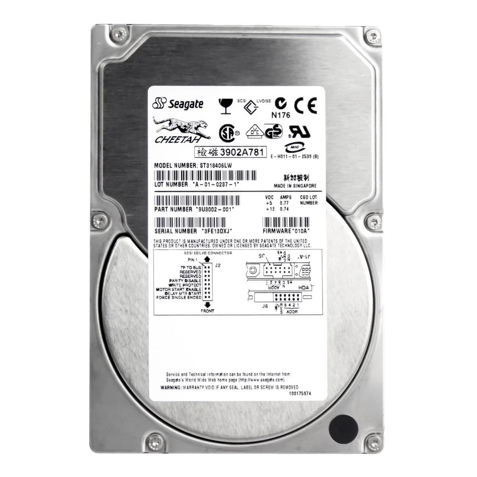 Hard Seagate ST318406LW 18GB 10000U/Min 4MB Cache ULTRA-160 SCSI 3.5 " Inch - Image 2 of 3