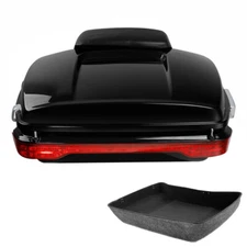 Chopped Trunk Luggage Backrest LED Tail Light Fit For Harley Touring 14-25