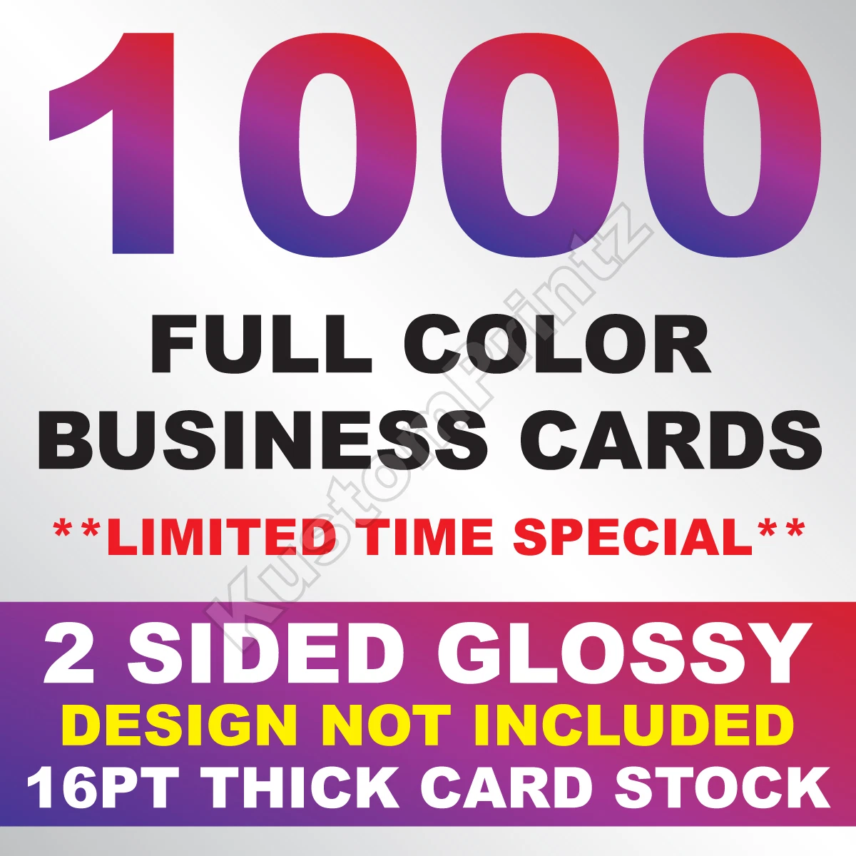 1000 FULL COLOR BUSINESS CARDS W/ YOUR ARTWORK READY TO PRINT - 2 SIDED  GLOSSY | eBay