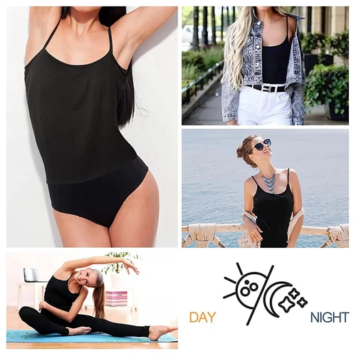 Damen Unterhemd BH-Hemd Basic Eingebauter BH Bügelloser Gepolstert Tank Tops DE - Bild 9 von 19