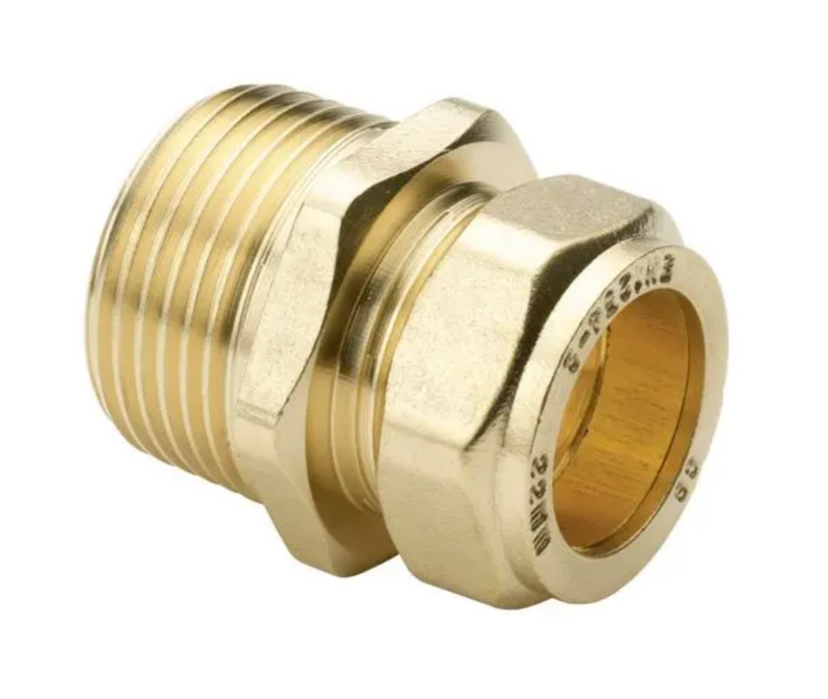 10 x Center Brand 22mm x 3/4"" BSP male iron tapered connector compression 543528