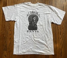 Vintage Alabama Elvis Presley Shirt Mens Sz XL White Single Stitch USA Made