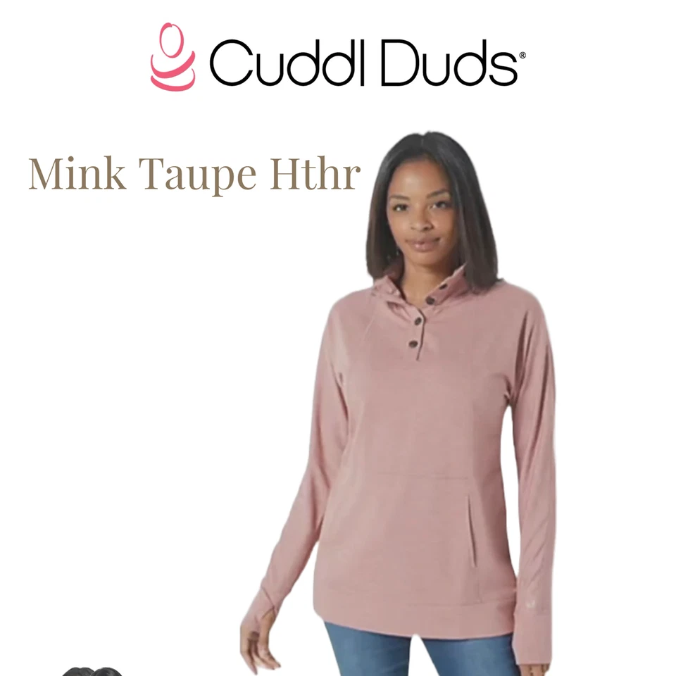 Pullover Henley Cuddl Duds Comfortwear cuello falso Foto 2 de 4