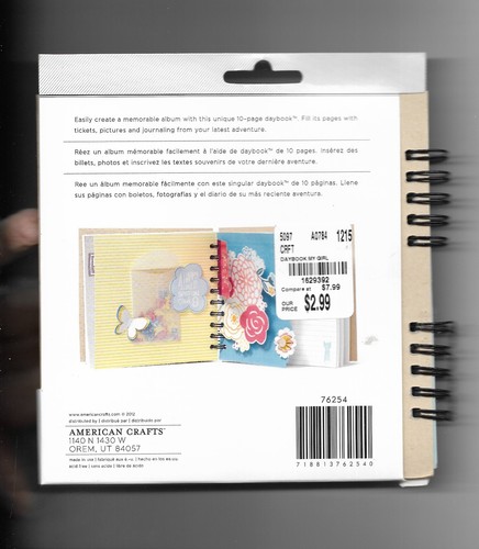 American Crafts Tagesbuch Journal NEU Blumen Glitzer 6 x 6 Spirale 2012 - Bild 6 von 8