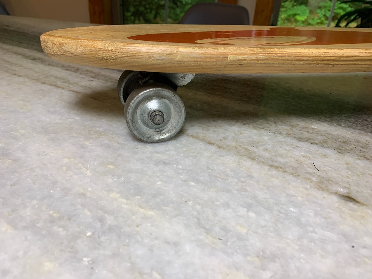 Nash Surf Board Vintage Wood Wooden Steel Wheels Skateboard SHARK