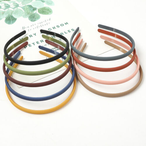 Frosted Simple Band Headband Hair Thin Womens Ladies Bright Fabric Girls Solid  - Picture 1 of 18