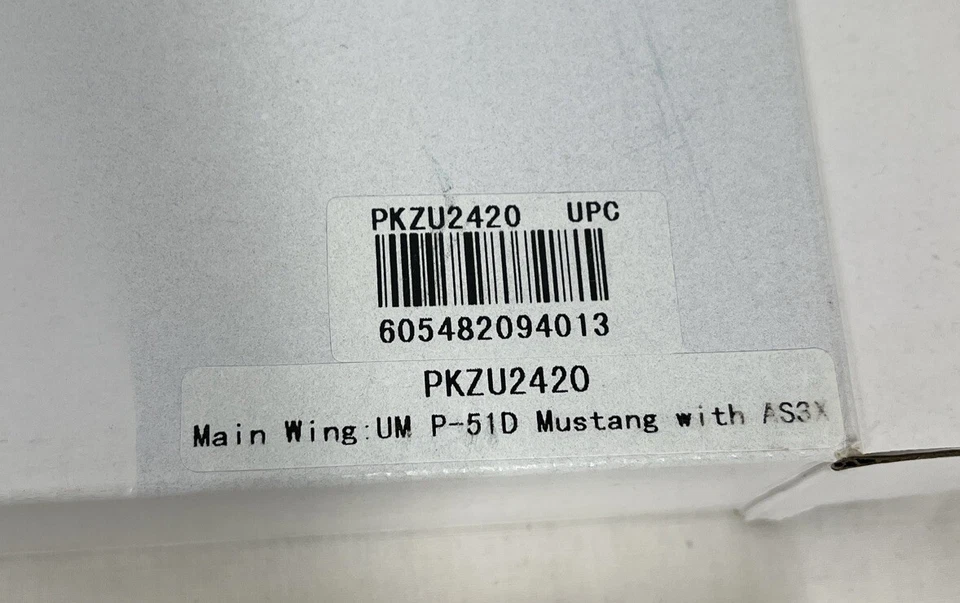 Ala principal PKZU2420 UM P-51D Mustang con AS3X NUEVO EN PAQUETE Foto 2 de 4