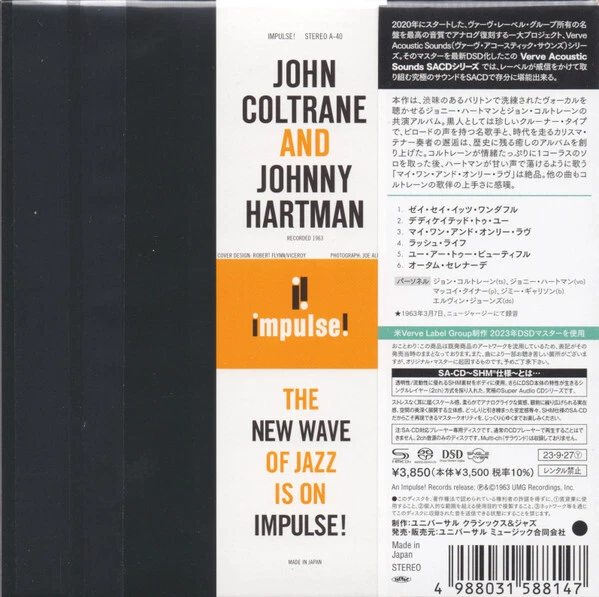 "John Coltrane And Johnny Hartman" NEW CD(SHM-SACD) Paper Sleeve Japan OBI - Image 2 of 2