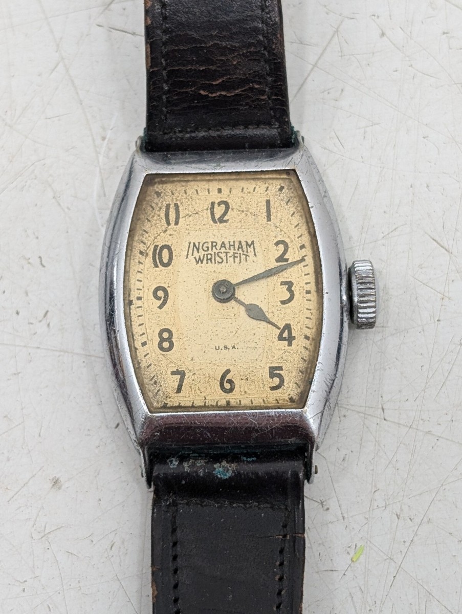 ヴィンテージ　時計　「INGRAHAM」稼働品 Vintage Ingraham Mens Wrist Fit Dollar Strap Watch - Non Running