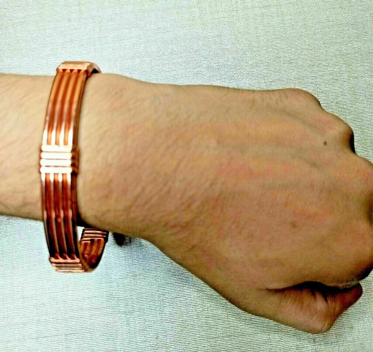 Copper Bracelet - Solid, Lustrous - Shiny. For Men + Women. Protection  Bracelet, Arthritis Aid. Protection. Copper Cuff