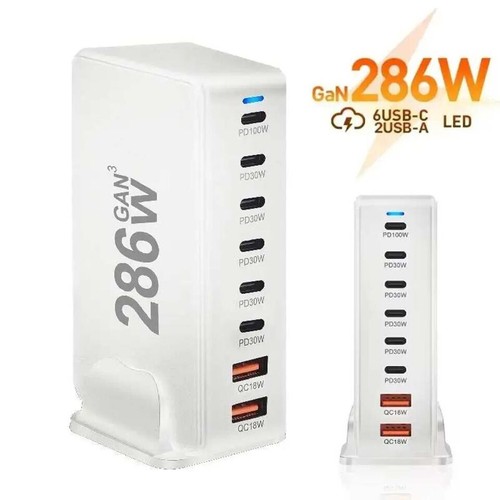 286W GaN Fast Charging Station USB-C PD Fast Charger Dock For iPhone MacBook - Picture 15 of 16