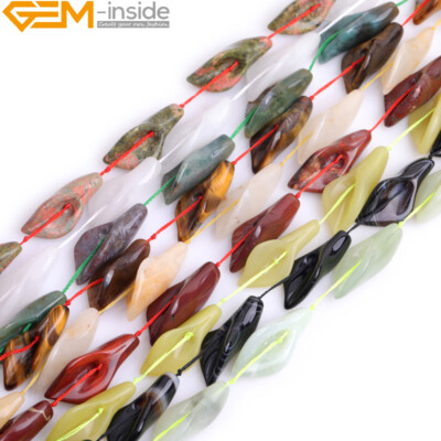 10Pcs Natural Gemstones Assorted Calla Lily Flower Beads Jewelry Making 18X40mm