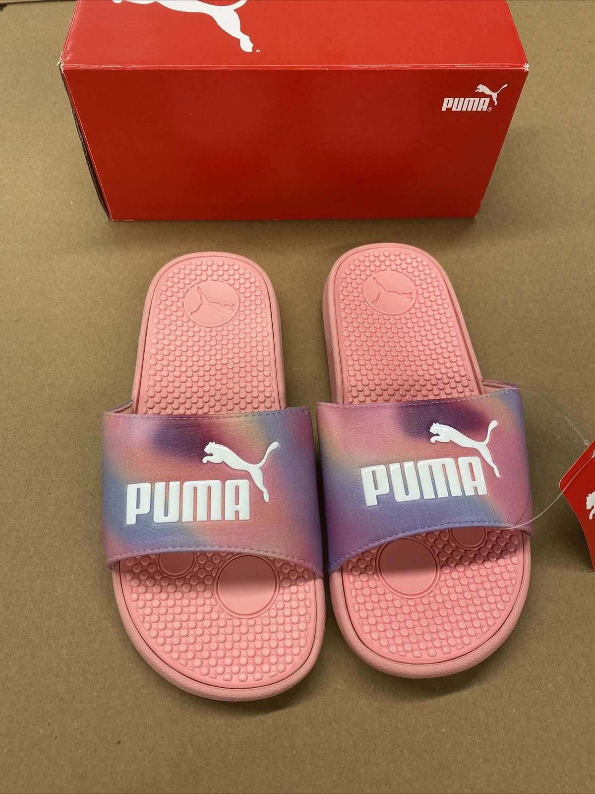 Nuovi sandali Puma Cool Cat Prismatic BX JR slide junior 5C bambini giovani rosa lilla