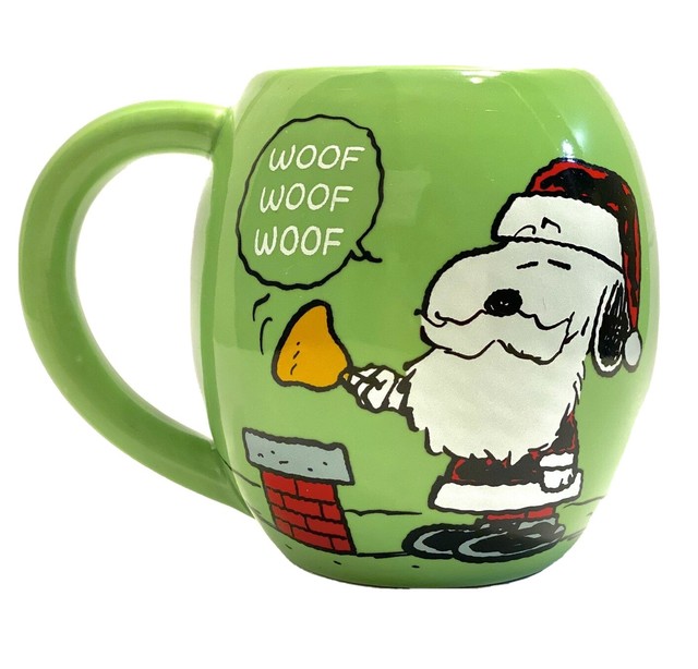 Snoopy Christmas Peanuts Coffee Mug Ceramic Cup Green ...