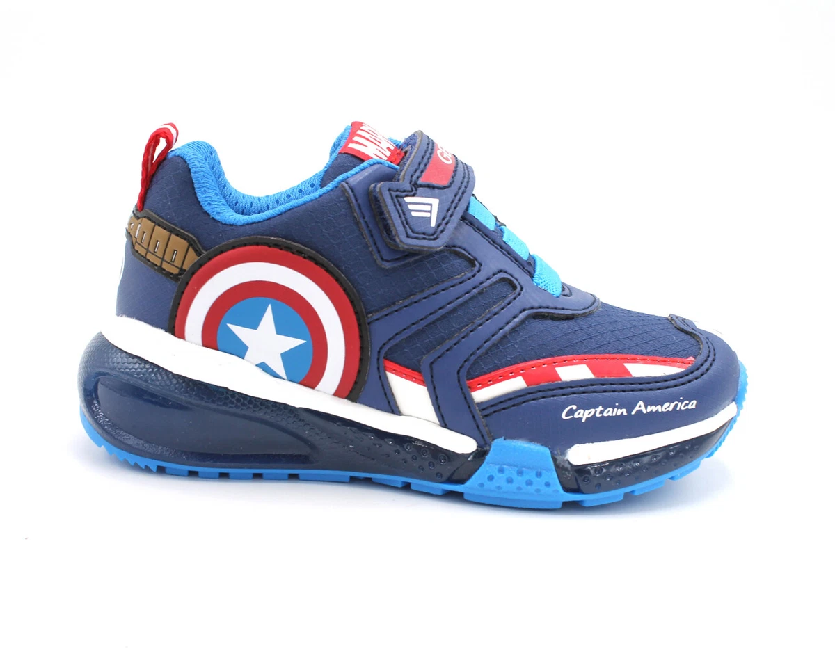 Lights Sneakers With Captain America Child From Geox Blue Marvel LED | eBay Shoes