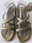 WOMEN'S OLUKAI TIARE STRAPPY BUBBLY GOLD LEATHER UPPER SUMMER SANDALS SIZE 9 NWT