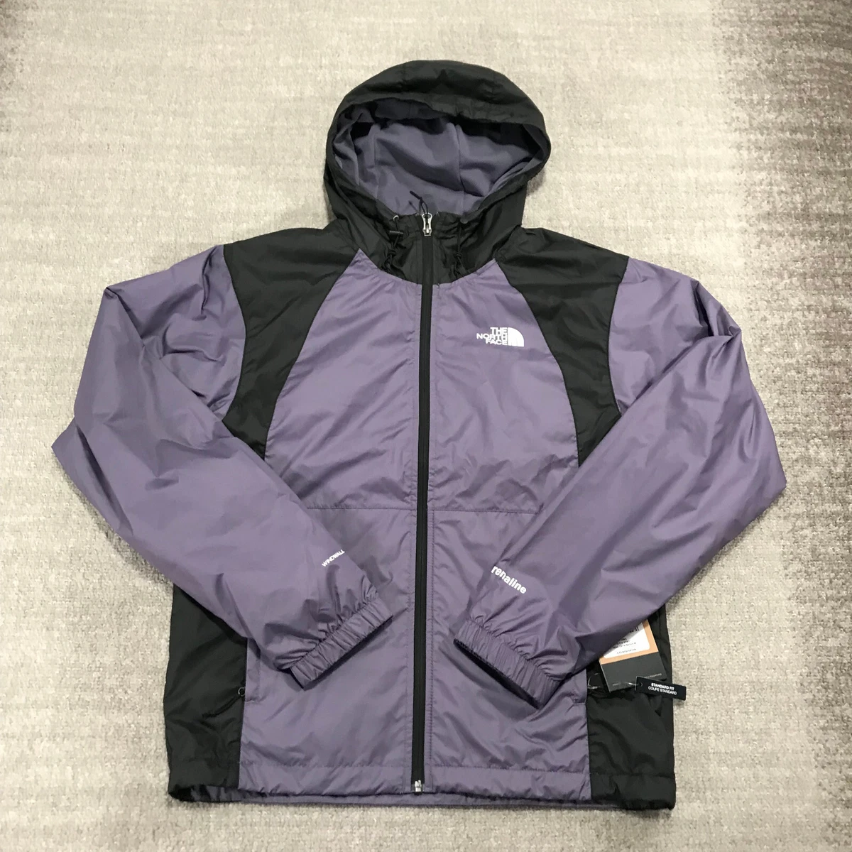 North Face Jacket Mens Small Full ZIp Windwall Purple Black Hoodie