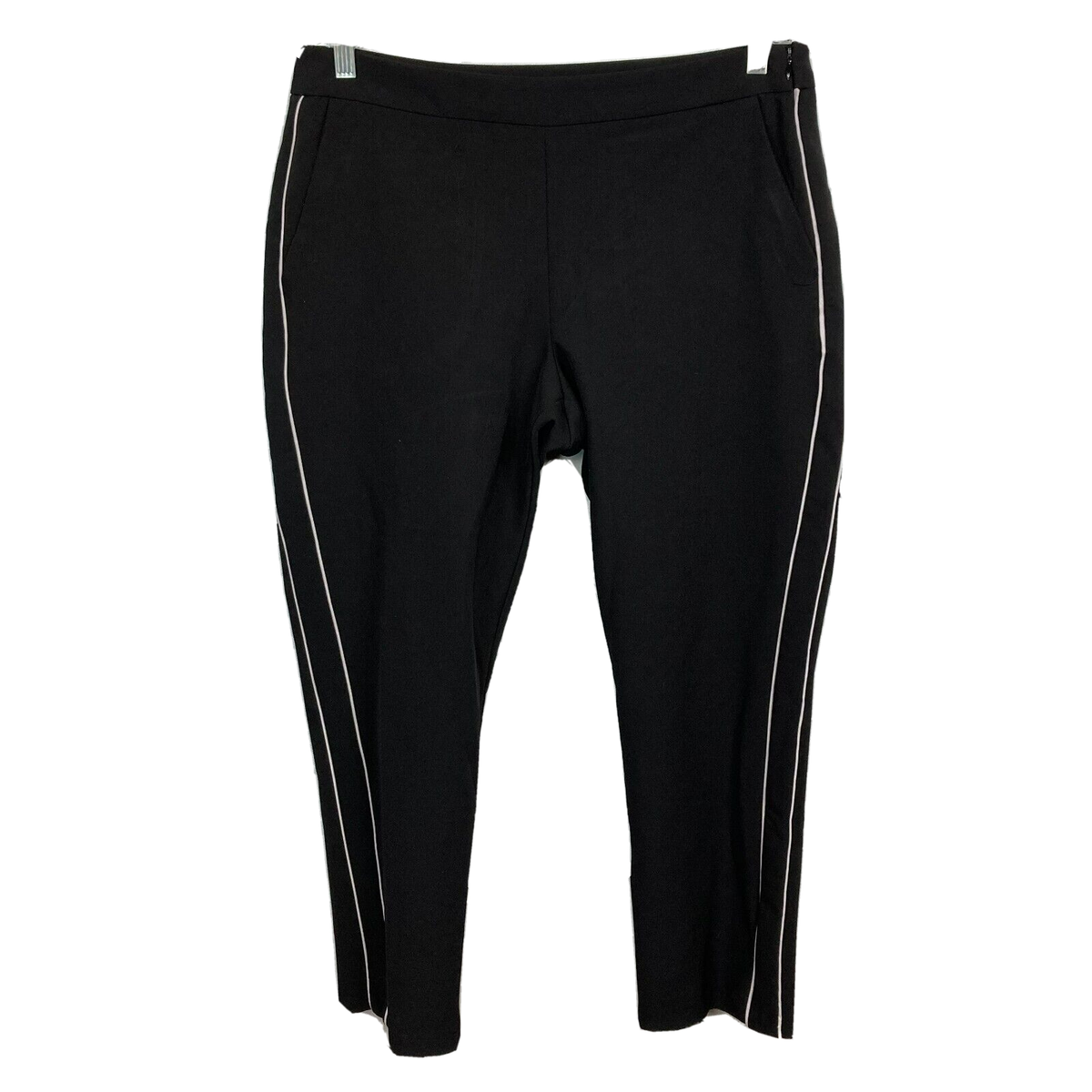 Simply Vera Wang Pants Womens Sz L Black White Side Stripe