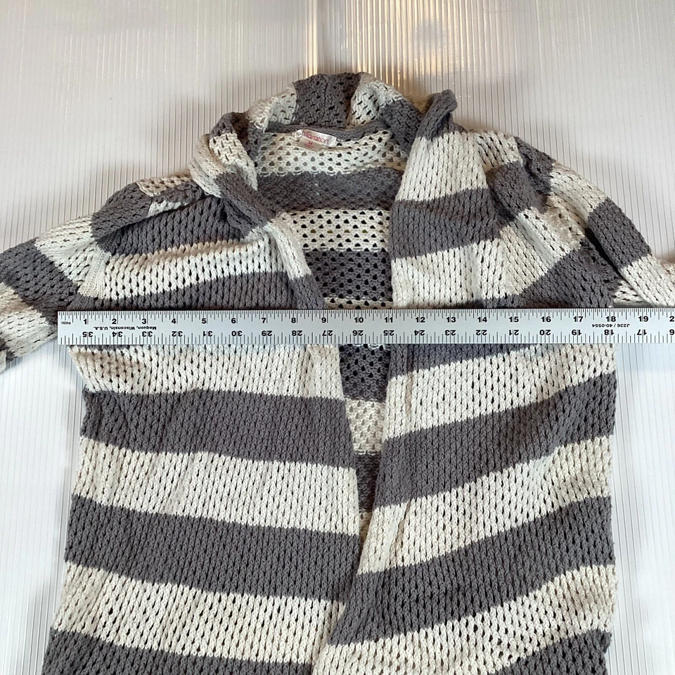 Xhilaration женщин кардиган свитер рубашка верхний размер M короткий рукав комфорта в полоску - Изображение 4 из 4